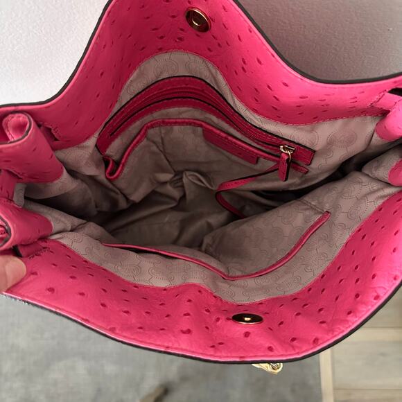 MICHAEL Michael Kors Hamilton North South Tote pink ostrich-embossed leather - Picture 6 of 7